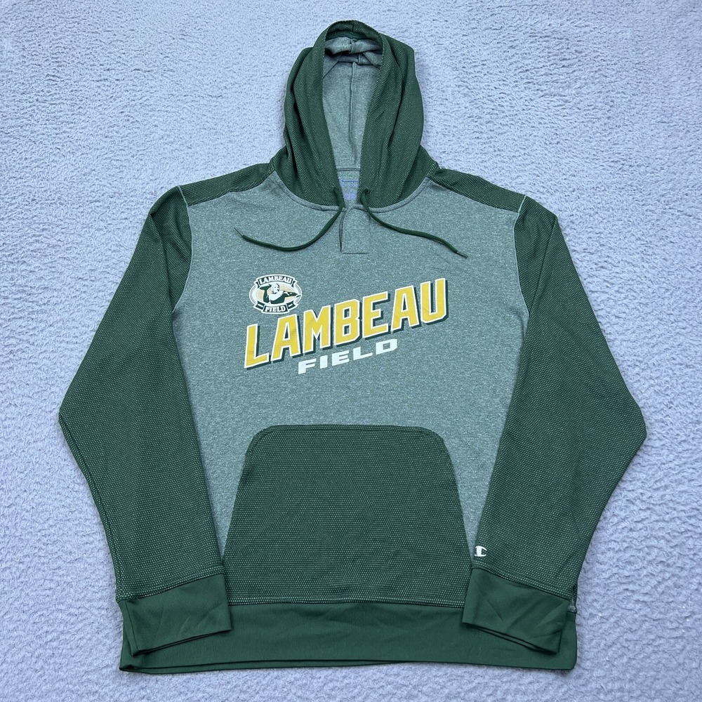 Champion‎ Lambeau Field Sweatshirt Hoodie Unisex Large NFL Green Bay Packers
